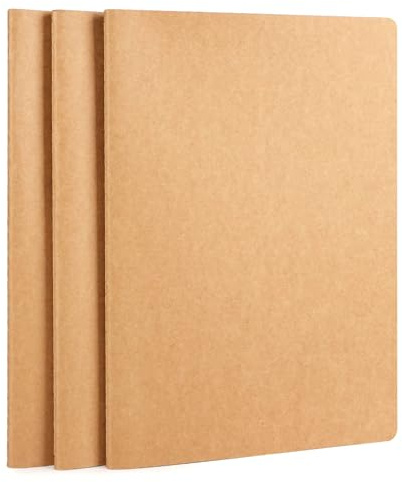 Yarotm Cuaderno A4 Punteado - 3 PCS Kraft Libretas A4 - Bloc de Notas A4 21x29.2cm - 100g/m² Libreta Punteado 5mm - 80 Páginas/40 Hojas Cuaderno de Notas - Notebook Diario de Viaje