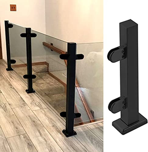 Postes esquineros de aluminio negro, 100 unidades, 80 cm de alto, fácil instalación para uso en interiores y exteriores, ideal para barandillas de terraza y decoración de balcón