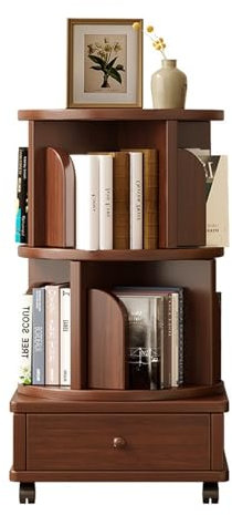 GLigeT Bücherregal Bedside Rotating Bookcase 360 Degree Bookcase Movable Home Floor Narrow Bedroom Bedside Reading Shelf Bücherturm