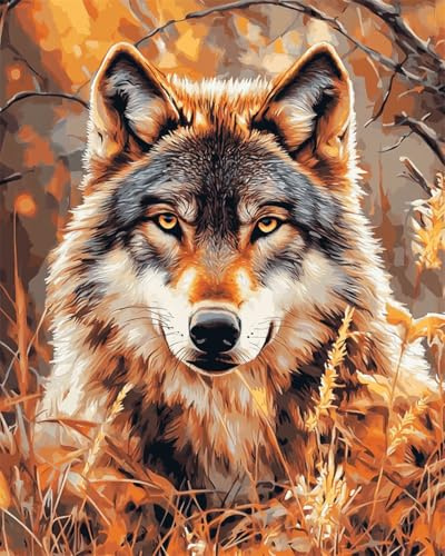 Tapis De Crochet À Point Noué Loup Des Prairieskit De Broderie À Nouer Soi-Même Fait À La Main，Kits De Tapisserie Diy Pour Coussins Adultes，Grand Tapis À Crochet De Loquet，Motif Pré-Imp 31x63in