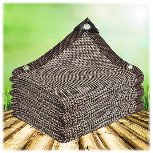 Brun 90% Voiles D'ombrage for Patio Filet D'ombrage for Serre Respirant Toile Ombrage Exterieur Brise-Vue Tissu Ombrage avec Œillets 3x4.0m Bâche D'ombrage for Pergola Jardin(3 * 4.0m)