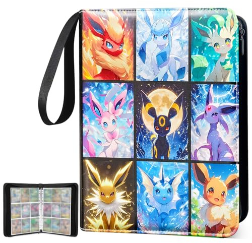 Card Binder 9 Pocket, PU Trading Card Binder, Waterproof Card Guardian Binder, 50 Pages 900 Pockets Card Folder, Zipper Card Collection Folder, Ideal Gifts for Birthday Party