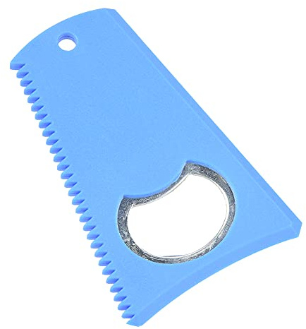 Dilwe Surfboard -Wachskamm, Wartungsentfernung Reinigungswerkzeug Jagged Edge Gerade Kantenlochschlüsselkette für Surfer (Blue)