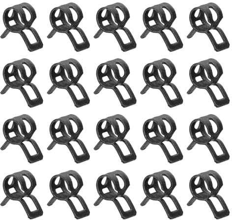 sourcing map 20 Stück Federband-Schlauchschellen, 6 mm, Kraftstoffleitung, Schlauchfederklemme, Silikon, Vakuumschlauchschelle, Niederdruck, Schlauchschellen, Schwarz, 20 Stück