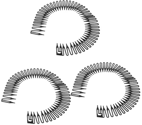 Peine Circular de Resorte Negro de Plástico para Peinar el Cabello | 3 Piezas, Forma Redonda, para Trenzas y Peinado Diario, Ayuda a Mantener el Cabello Ordenado