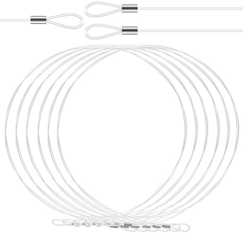 OKUMEYR Cable Colgante Invisible de 12 Piezas 1,5 M para Marcos de Fotos, Cuerda de Doble Bucle Resistente para Exposición y Decoración