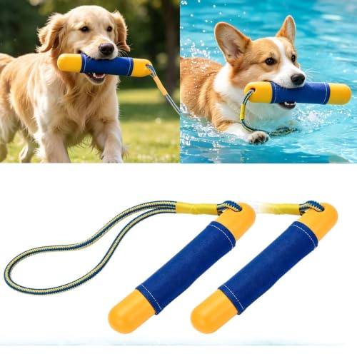 MplehDa 2 stycken flytande hunddummy hundleksaker vattenleksaker hund för kast- och apporteringsspel på land och i vattnet interaktiv hundleksak hundleksak flytande hundträning