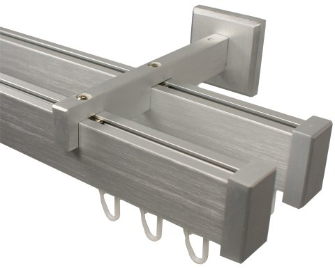 Innenlauf Gardinenstange 2 – läufig aus Aluminium im Eckdesign, alufarbig 160 cm
