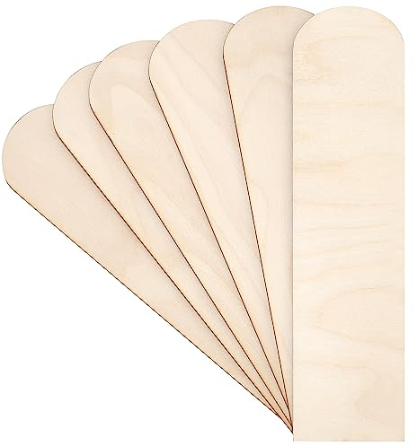 Creative Deco 10 x Holz Lesezeichen Blanko Kinder | 200 x 50 x 3 mm | Bemalen Bookmark Aufhängen Unlackiert Formen Geschenkanhänger Decoupage Brandmalerei Laserschnitt Modellierung Durchbrochenes