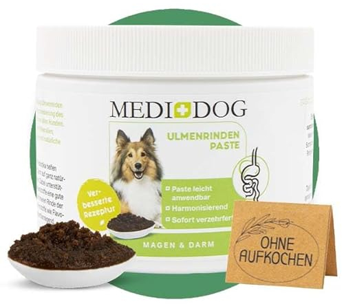MEDIDOG 500g Premium Ulmenrinden-Paste für Hunde sofort verzehrfertig ohne Zusatzstoffe mit Slippery Elm Bark | unterstützt eine gesunde Verdauung & Normale Kotkonsistenz