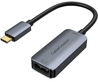 CableCreation USB C to HDMI Adapter 4K@60Hz HDR, Thunderbolt 3 Type C to HDMI Cable Compatible with Steam Deck, MacBook Pro 2019/2018/2017, iPad Pro/Air 2020, Surface Book 2, Galaxy S20/S10, Aluminum