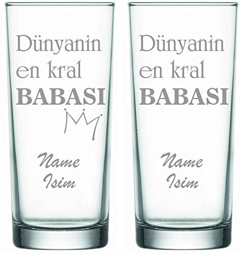 Raki Gläser mit Gravur Glas Raki Bardagi Bardak Rakigläser Baba Vatertag mit Name Isim isimli Hediye