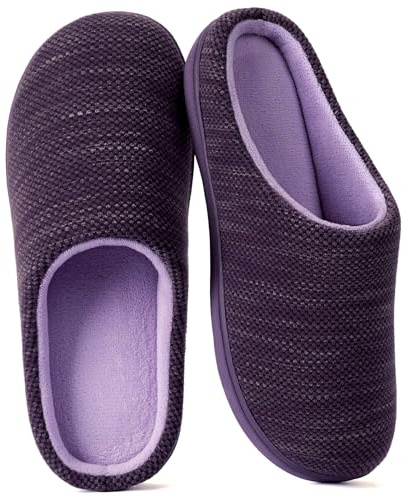 RockDove Pantofole da Donna in Maglia Birdseye con Memory Foam, 42/43 EU, Melanzana