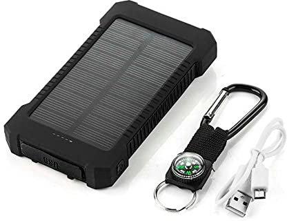 Batterie Externe Solaire pour IPHONE 13 Pro Chargeur Universel Power Bank 4000mAh 2 Port USB (Noir)
