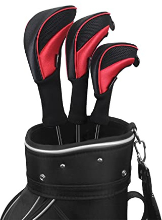 Scott Edward 1/3Pcs Long Neck Mesh Golf Club Headcovers Set Golf Club Head Covers for Driver Fairway Hybrids Woods Putter