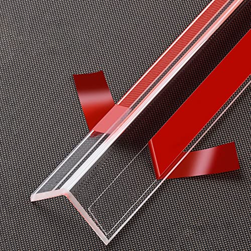 Profilé d'angle Acrylique Transparent Garniture Murale Bouclier D’angle Avec Adhésif, Garde De Coin Pour Cadres De Porte Appuis De Fenêtre Surface De Cuisson, Bande De Protection Des Bords De Poteau D