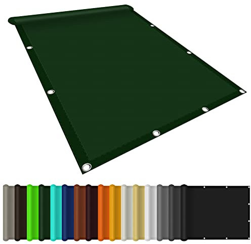 Tenda Parasole Vela Ombreggiante 4 x 6 m Impermeabile Vela Ombreggiante Tenda Parasole per Terrazzo Balconi Giardino e Outdoor, Verde Scuro