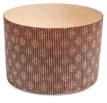 Ecopack Molde de papel para panettone alto rígido con onda externa de 500 g, apto para horno hasta 220 °C, paquete de 10 unidades