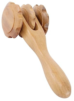 Holz Massagerad Ganzkörpermassagegerät für Männer und Frauen | Beige, zur Entspannung und Unterstützung der Durchblutung, Robustes Holz mit Langlebiger Oberfläche