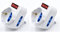 Set 2 Adattatore Multipresa Tripla,con protezione sovraccarico ed interruttore ON/OFF,Adattatori da Schuko a Spina 16A,Spina Rotante,Bianco,Confezione da 2
