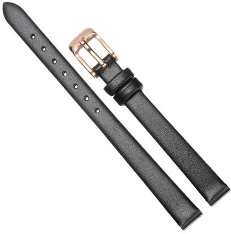 Chlikeyi Armband 6mm-22mm Echtes Leder Damen Schlank Weiches Ultra Dünnes Rindsleder Uhrenkette Zubehör, Farbe 1, 9mm