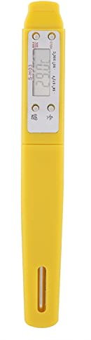 TOPINCN Reading Digital Food Thermometer, Kitchen Cooking BBQ Meat Probe with Hold Button, for Milk, Baby Shower Water, Tea, Beer (Yellow)