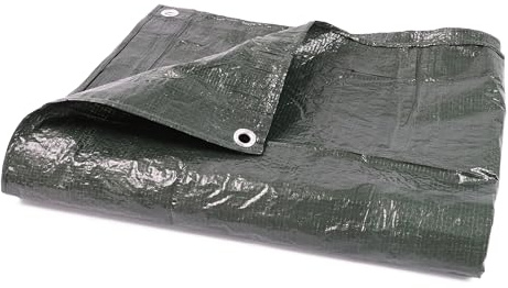 DIVCHI Tarpaulin 4m x 5 m / 13ft x 16.4ft Waterproof Heavy Duty Multipurpose 70 GSM Tarp Sheet Cover With Reinforced Grommets Groundsheet Tarp Sheet For Camping Garden (Green)