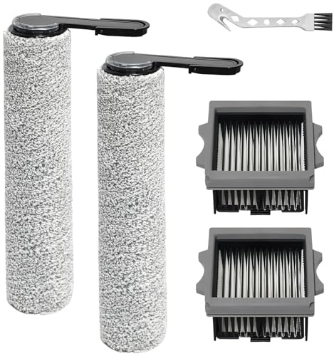 ricambio per Tineco Floor One S9 Artist,S7 Stretch Steam/Ultra,S6 Stretch Steam,Swithc S6 Stretch/lite,S7 Artist/Master,i6 Stretch,i5 Stretch aspirapolvere, 2 Spazzola a Rullo + 2 filtri