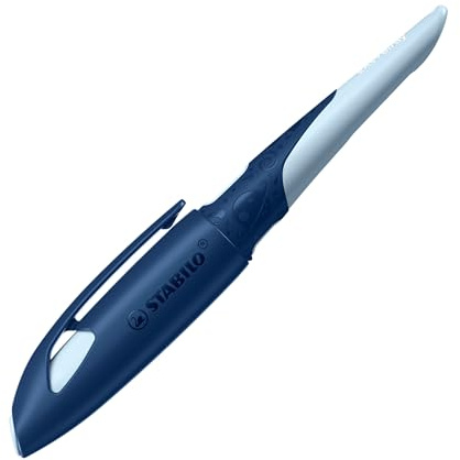 STABILO Pluma estilográfica escolar ergonómica para diestros con punta para principiantes EASYbirdy 3D DreamWorld Special Edition en azul