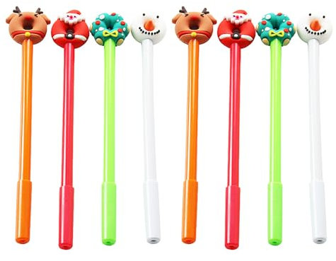 8 Stück Weihnachten Thema Gelschreiber Cartoon Gelschreiber Lustiger Schreibstift für Schüler Junge Mädchen Klasse Belohnung