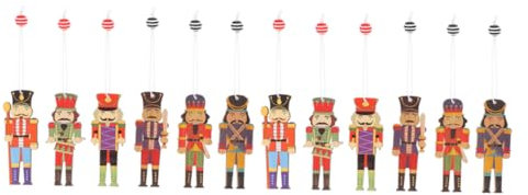 TOPBATHY 12pcs Christmas Hanging Pendant Decorative Nutcracker Ornaments Puppet Decors for Christmas Scene Adornment and Nutcracker Puppet Pendants