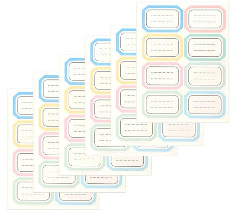 60 Stück Etiketten Selbstklebend Schule, Farbige Klebeetiketten, Namensetiketten, Schuletiketten, Buchetiketten Selbstklebende Etiketten zur Zeichen, für Schule und Büro Buchetikette(Farbig)