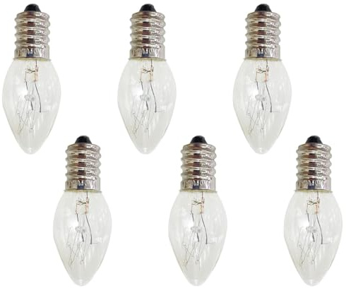 Générique Leuchtmittel 10 W – 6 Stück E14 Wolframlampe Warmweiß | Salzbirne C7 für Schlafzimmer, Badezimmer, Wohnzimmer und Heimbeleuchtung