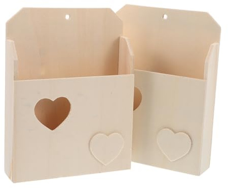 Générique 2 Pièces boîte à enveloppe mural Piège pour les enfants boîtes aux lettres pour la classe artisanat pour les enfants pour enfants boîte aux lettres Bois Beige