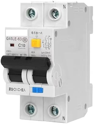 Interruptor automático de aire pequeño, Interruptor de protección contra fugas de 2 polos, con protección contra sobrecargas y cortocircuitos de varios amperajes, 1000 V(20A)