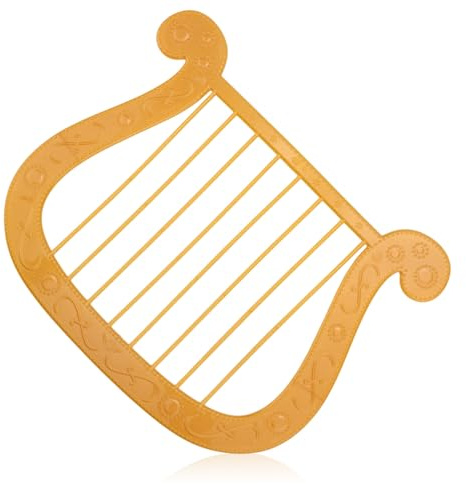 Angel Harp, Gold Plastic Harp Prop Halloween Christmas Angel Costume Accessory for Theme Party
