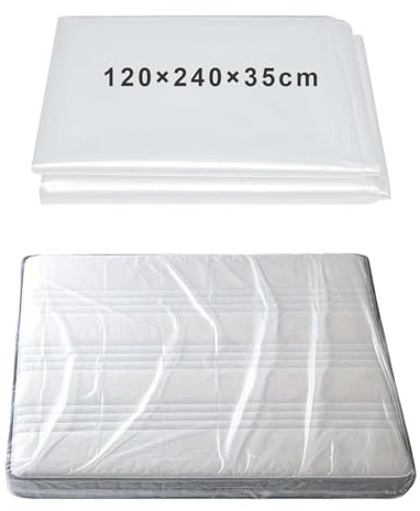 2 pièces Housses de Protection en Plastique, 120 * 240 * 35cm, Housse de Matelas pour déménagement, Sac de Rangement pour Matelas, adapté au Stockage et au Transport Mobiles