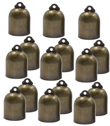 SHINEOFI 20 Pezzi d'Epoca Campane di Natale della di Natale Ciondolo in Ottone retrò campanelli in Metallo Artigianale in Ottone Rame d'oro