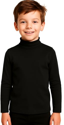 Liabel Rollkragenpullover für Kinder, warme Baumwolle, weich, Rollkragenpullover, Langarm, hoher Kragen, 3-14 Jahre, 10-11 Jahre