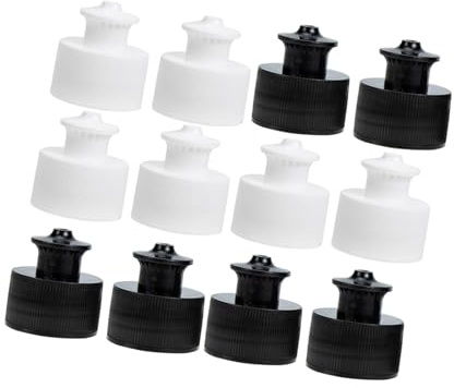 HOMOBABE 20pcs Replacement Bottle Tops 28mm Push Pull Sports Water Bottle Caps Leakproof Plastic Hand Pull Lid the Go Use