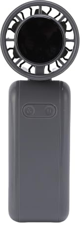 Ventilador Portátil de Flujo de Aire Personalizable con Soporte de Ocultación, Ventilador Tranquilo Portátil para Viajar, Playa, Acampar Al Aire, Pantalla Digital, ángulo Ajustable, Correa