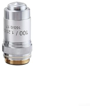 4X 20X 40X 60X 100X 195 Microscopio Acromático Lente Objetivo Set para Laboratorio Biológico Microscopio con 20 2mm Montaje y Rosca RMS Estándar (100X)