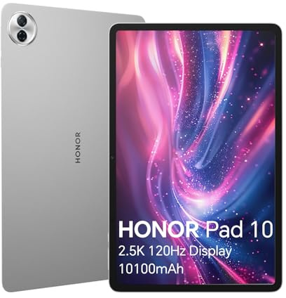 HONOR Pad 10 WIFI Tablet 8GB 256GB, 12.1'' TFT LCD Display 2,5K 120Hz, Batterie 10100mAh, 7 Gen 3 Snapdragon Chipset, 6 Altoparlanti, Corpo in Metallo, Android 15, Grigio