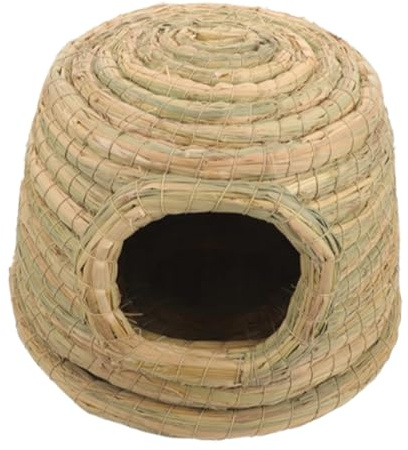 Wezalget Kaninchenhäuser,Handgewebtes Und Atmungsaktives Nest Sowie Unterschlupf - Kaninchen Hütte Zum Und Nagen,Für Kleine Haustiere Wie Hamster, Katzen, Hühner Für Innen- Außenbereich