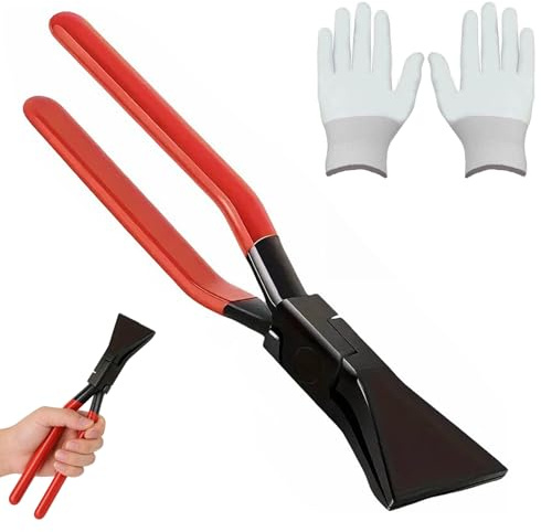 Pince Pliante 180°, 1 Pièce Filgins de Flexion en Tôle, 6cm de Largeur, Pince à Plier les Tôles Rouge, avec Poignée et Gants, pour Roofers, Décorateurs, Ateliers et Amateurs de Bricolage