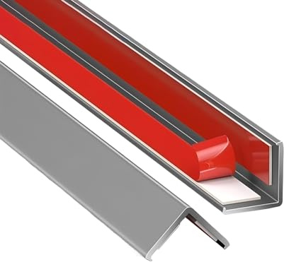Coayuou Baguette d'angle Autocollante Baguette Aluminium 100cm* 3pièces Profile Carrelage Protégez Vos Coins avec Élégance – Idéale pour Rénovation Et Aménagement Intérieur(Grey,10 * 10mm)