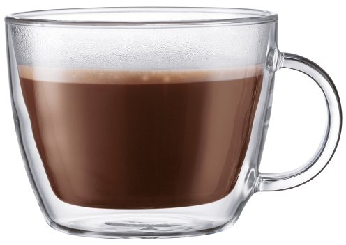 Bodum 10608-10 Bistro 2 Stück Caffè Latte Tasse, doppelwandig, 0.45 l, mit Griff