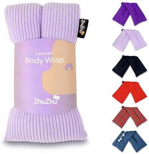 Zhu-Zhu Lavender Body Wrap - Microwavable Wheat Bag - Microwave Heat Pad Soothing Hot Pack - Lilac Fleece