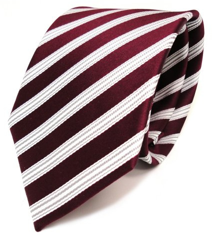 TigerTie Designer Seidenkrawatte in gestreift - Clubstreifen - Krawattenbreite 8 cm