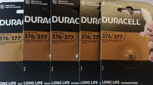 Duracell Knopfzelle Silberoxid Uhrenbatterien (SR626/377/SR66) (5 Stück)